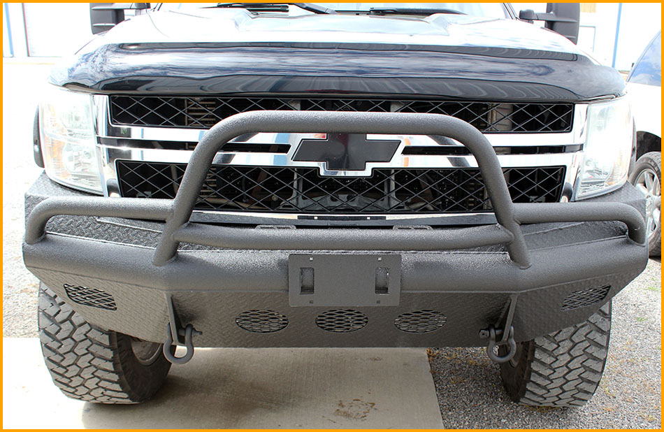 Front bumper and pushbar sprayed with GatorHyde liner.