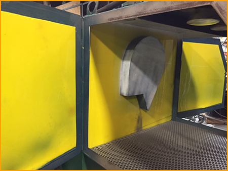 Polyurethane was used to protect the interior of a small blast cabinet.