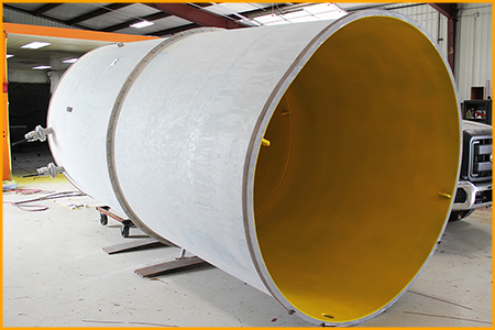  Polyurethane was used to protect the interior of a large steel tank.