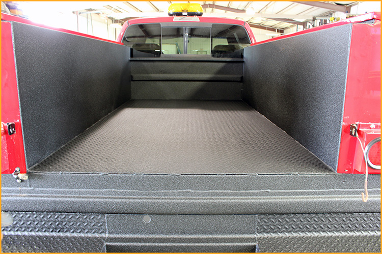 Used utility truck bed sprayed with GatorHyde.