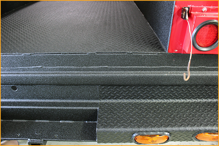 Used utility truck bed sprayed with GatorHyde.