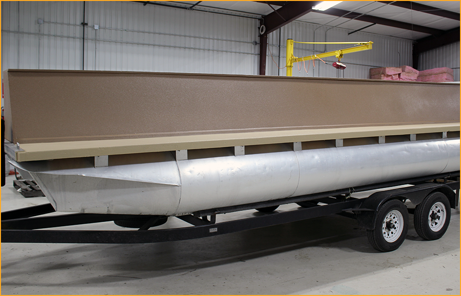 Custom built timing-boat coated with GatorHyde polyuea.
